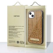 For iPhone 16 Pro VIETAO Alligator Texture PU Phone Case(Red)
