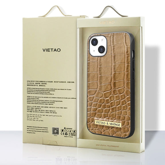 For iPhone 16 VIETAO Alligator Texture PU Phone Case(Red)