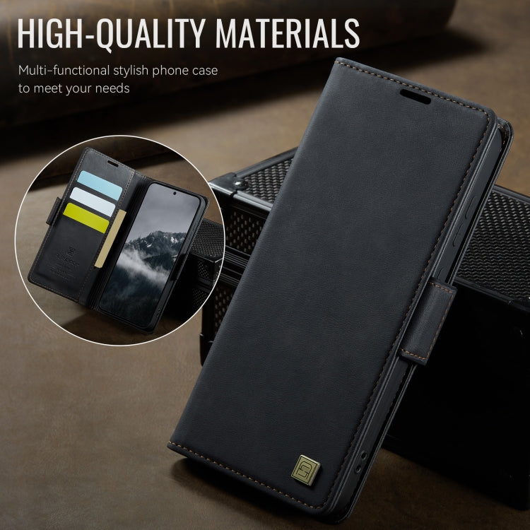 For Samsung Galaxy S25+ 5G AutSpace A11 Side Buckle MagSafe Magnetic RFID Phone Leather Case(Black)