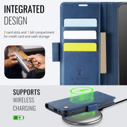 For Samsung Galaxy S25+ 5G AutSpace A11 Side Buckle MagSafe Magnetic RFID Phone Leather Case(Blue)