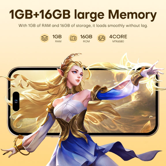U218 / i16 Pro Max, 1GB+16GB, 6.6 inch Android 8.1 MTK6580A Quad Core, OTG, Network: 3G, Dual SIM, Plug:EU Plug(Black)