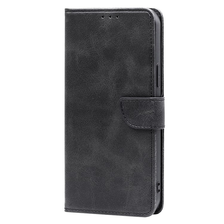 For Samsung Galaxy S25+ 5G Calf Texture Buckle Flip Leather Phone Case(Black)