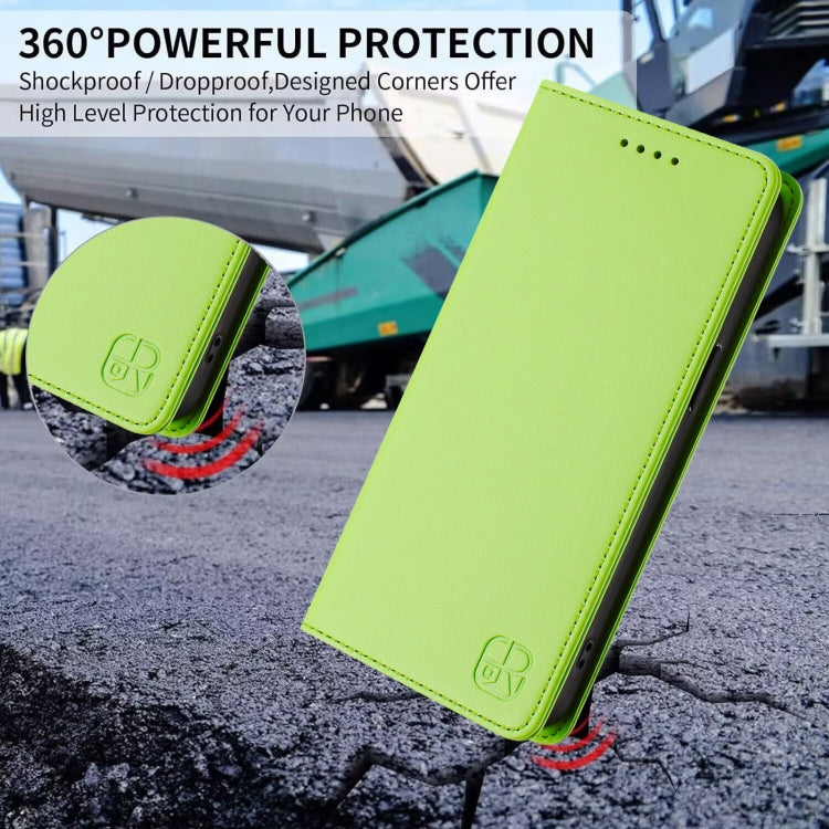 For Ulefone Note 16 Pro RC01 Dual-Folded Magnetic Suction RFID Leather Phone Case(Grass Green)
