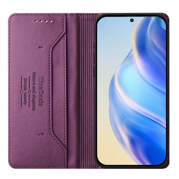 For Ulefone Note 16 Pro RC01 Dual-Folded Magnetic Suction RFID Leather Phone Case(Violet)