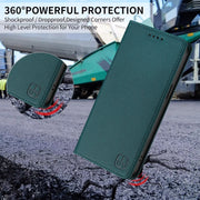 For Ulefone Note 20 Pro RC01 Dual-Folded Magnetic Suction RFID Leather Phone Case(Dark Green)