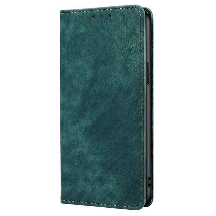 For Samsung Galaxy S25+ 5G RFID Anti-theft Brush Magnetic Leather Phone Case(Green)