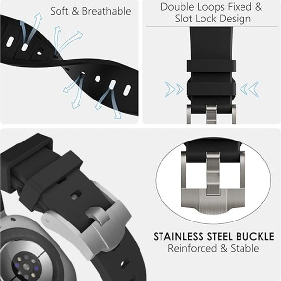For Samsung Galaxy Watch Ultra 47mm AP Series Liquid Silicone Watch Band(Silver White)