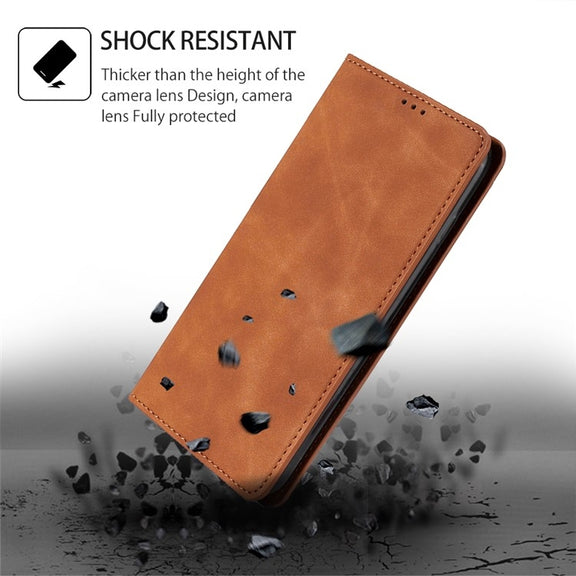For Samsung Galaxy S25+ 5G Skin Feel Magnetic Leather Phone Case(Light Brown)
