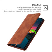 For Samsung Galaxy S25+ 5G Skin Feel Magnetic Leather Phone Case(Light Brown)