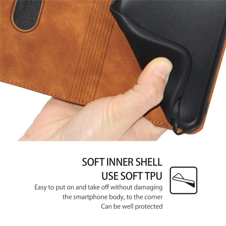 For Samsung Galaxy S25+ 5G Skin Feel Magnetic Leather Phone Case(Light Brown)