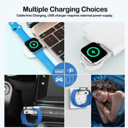 For Apple Watch Series A15 Portable Wireless Charger, Support Card Reader(White)