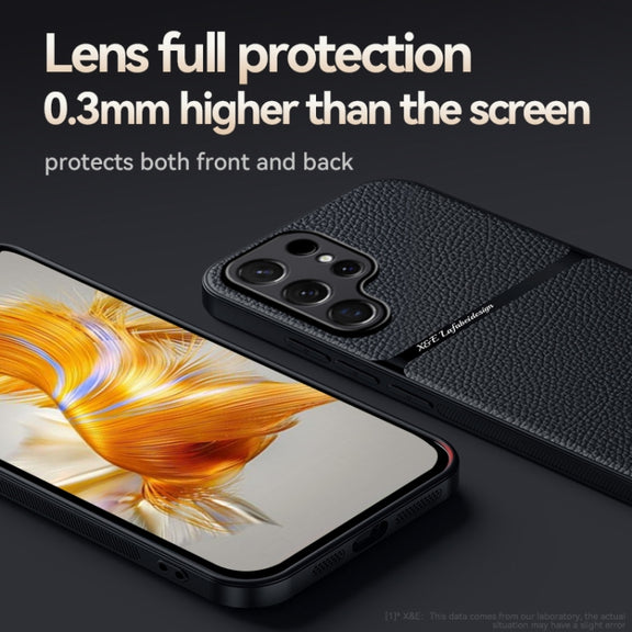 For Samsung Galaxy S25 Ultra 5G Litchi Leather Magnetic Full Coverage Shockproof Phone Case(Yellow)