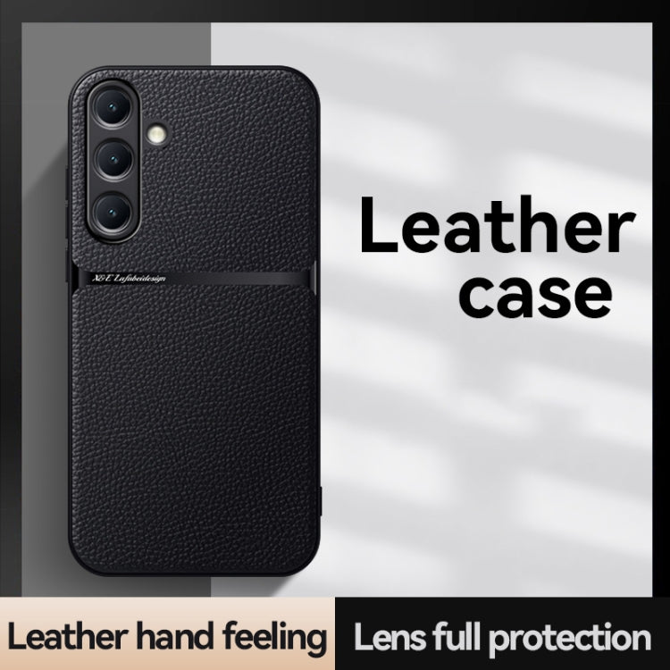 For Samsung Galaxy S25 5G Litchi Leather Magnetic Full Coverage Shockproof Phone Case(Black)