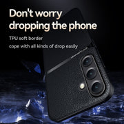 For Samsung Galaxy S25 5G Litchi Leather Magnetic Full Coverage Shockproof Phone Case(Black)