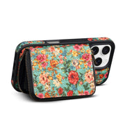 For iPhone 16 Denior D23 MagSafe Detachable Zipper Wallet Holder Phone Case(Blue)