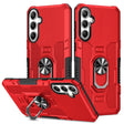 For Samsung Galaxy S25 5G Ring Holder Armor Hybrid Phone Case(Red) - Galaxy S25 5G Cases by PMC Jewellery | Online Shopping South Africa | PMC Jewellery | Buy Now Pay Later Mobicred