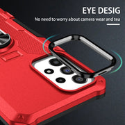 For Samsung Galaxy S25 5G Ring Holder Armor Hybrid Phone Case(Red)