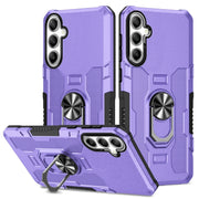 For Samsung Galaxy S25 5G Ring Holder Armor Hybrid Phone Case(Purple)
