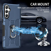 For Samsung Galaxy S25+ 5G Ring Holder Armor Hybrid Phone Case(Blue)