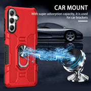 For Samsung Galaxy S25+ 5G Ring Holder Armor Hybrid Phone Case(Red)