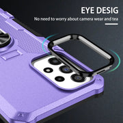 For Samsung Galaxy S25 Ultra 5G Ring Holder Armor Hybrid Phone Case(Purple)