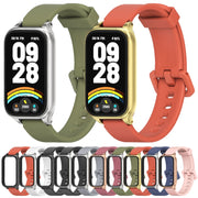 For Xiaomi Smart Band 9 Active / Redmi Band 3 Mijobs Metal Shell Silicone Watch Band(Black)