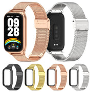 For Xiaomi Smart Band 9 Active / Redmi Band 3 Mijobs Metal Shell Milan Buckle Watch Band(Silver)