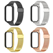 For Xiaomi Smart Band 9 Active / Redmi Band 3 Mijobs Metal Shell Milan Buckle Watch Band(Silver)
