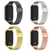 For Xiaomi Smart Band 9 Active / Redmi Band 3 Mijobs Metal Shell Milan Buckle Watch Band(Black)
