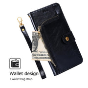 For Samsung Galaxy S25+ 5G Zipper Bag Leather Phone Case(Black)
