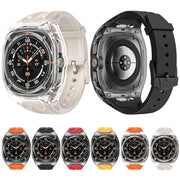 For Samsung Galaxy Watch Ultra 47mm Modified PC Hybrid TPU Watch Case Band(Yellow Clear Black)