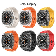 For Samsung Galaxy Watch Ultra 47mm Modified PC Hybrid TPU Watch Case Band(Red Clear Black)