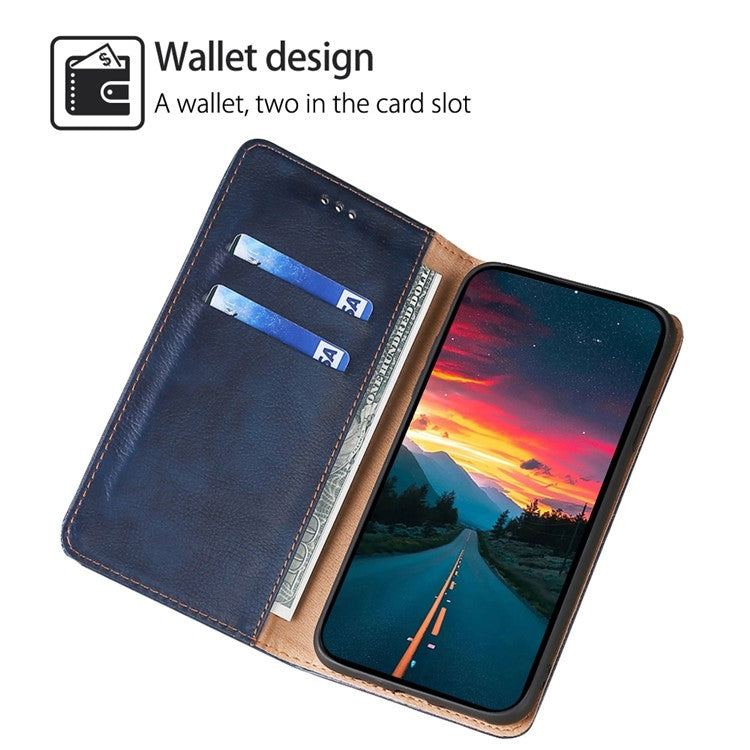 For Samsung Galaxy S25 Ultra 5G Gloss Oil Solid Color Magnetic Leather Phone Case(Blue)