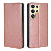 For Samsung Galaxy S25 Ultra 5G Gloss Oil Solid Color Magnetic Leather Phone Case(Rose Gold)