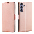 For Samsung Galaxy S25+ 5G Ultra-thin Voltage Side Buckle Horizontal Flip Leather Phone Case(Rose Gold) - Galaxy S25+ 5G Cases by PMC Jewellery | Online Shopping South Africa | PMC Jewellery | Buy Now Pay Later Mobicred