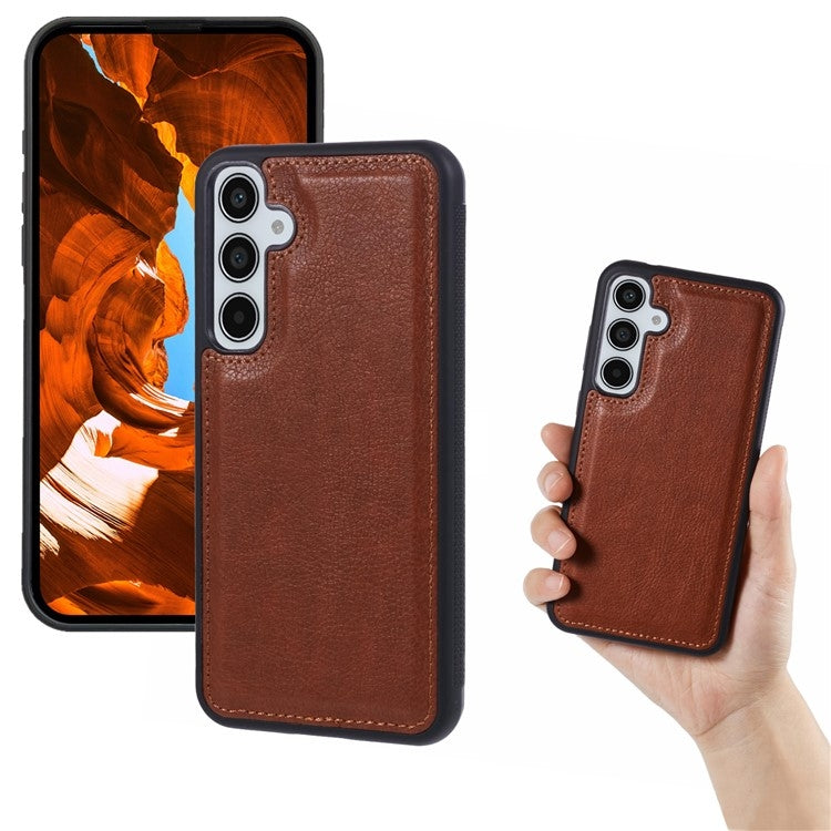For Samsung Galaxy S25+ 5G Cowhide Texture Back Cover Phone Case(Brown)