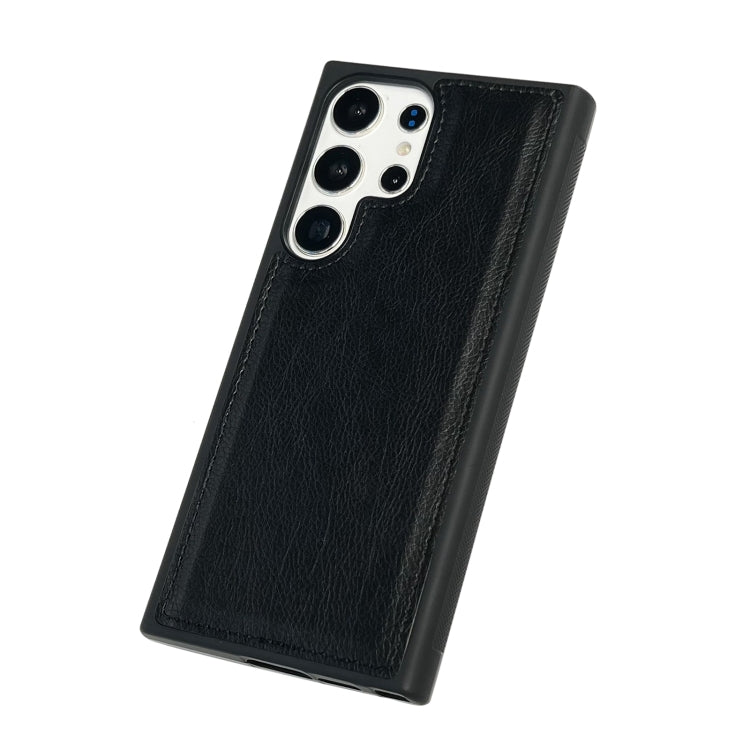For Samsung Galaxy S25 5G Cowhide Texture Back Cover Phone Case(Black)