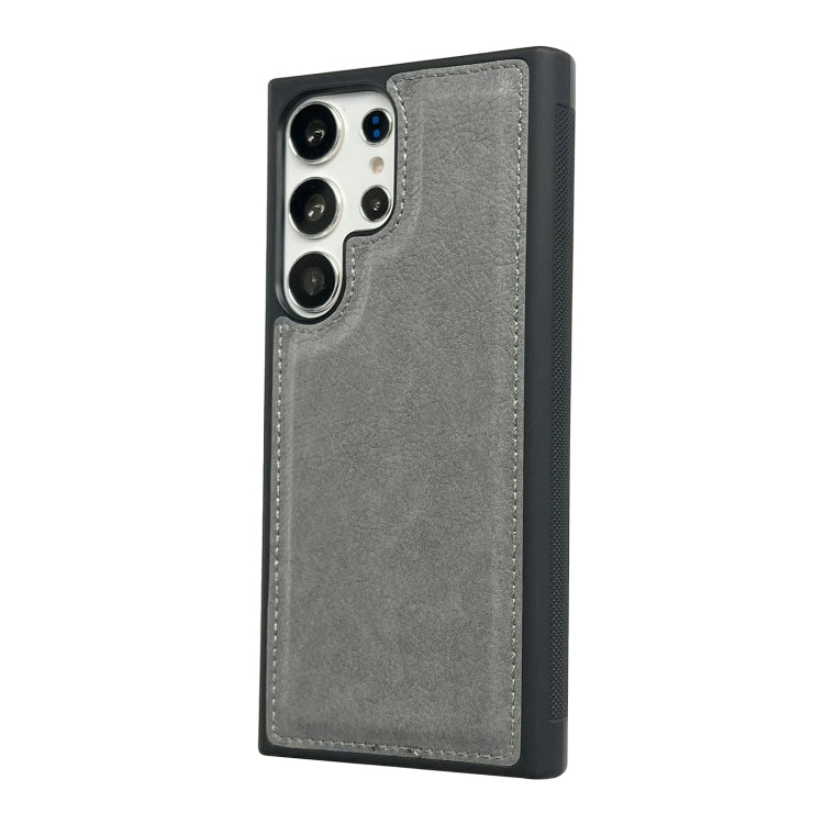 For Samsung Galaxy S25 5G Cowhide Texture Back Cover Phone Case(Grey)