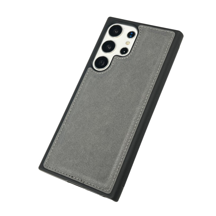 For Samsung Galaxy S25 5G Cowhide Texture Back Cover Phone Case(Grey)