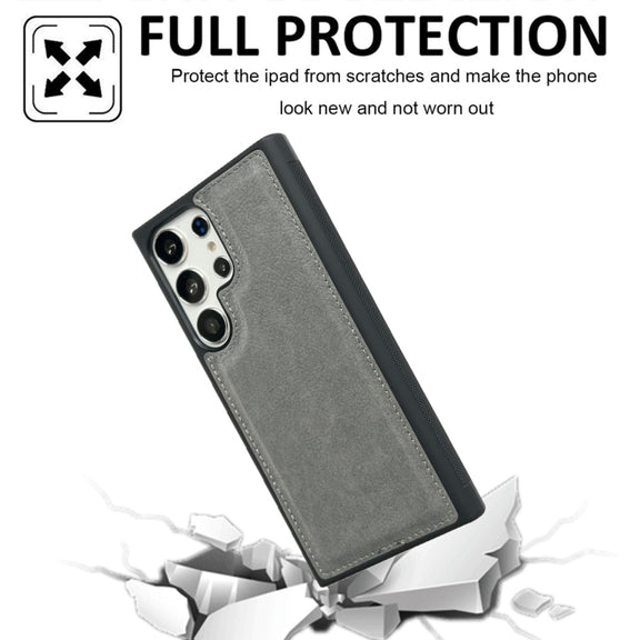 For Samsung Galaxy S25 5G Cowhide Texture Back Cover Phone Case(Grey)