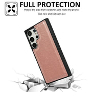 For Samsung Galaxy S25 5G Cowhide Texture Back Cover Phone Case(Rose Gold)