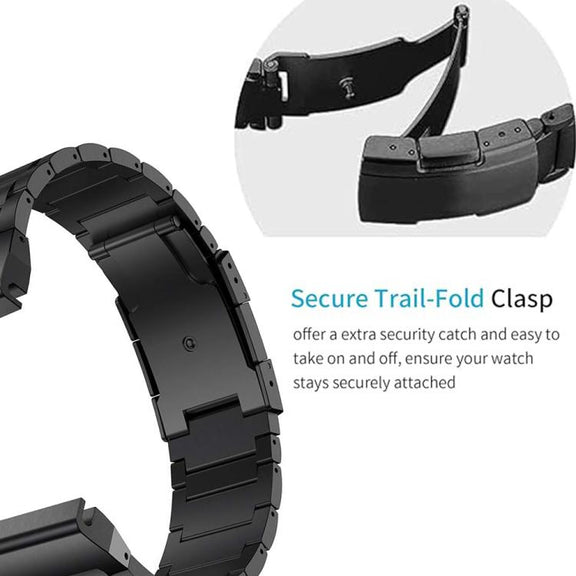 For Garmin 22mm Three-beads Titanium Alloy Push Buckle Metal Quick Release Watch Band(Silver)