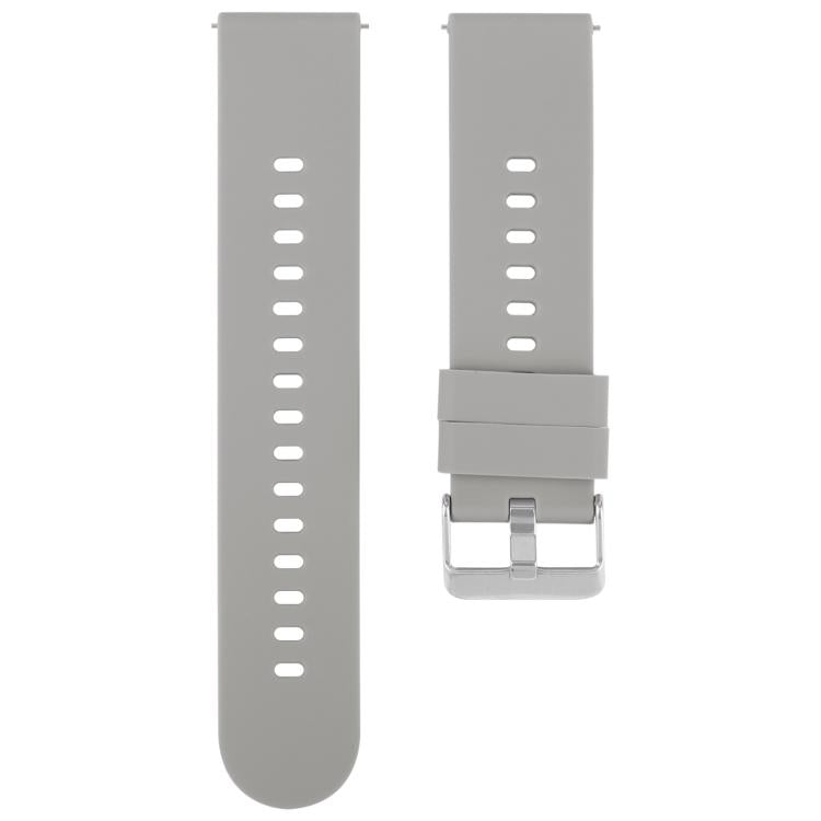 20mm Solid Color Steel Buckle Silicone Watch Band(Grey)