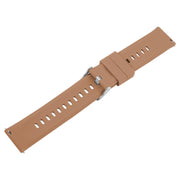 22mm Solid Color Steel Buckle Silicone Watch Band(Brown)