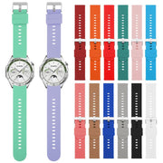 22mm Solid Color Steel Buckle Silicone Watch Band(Brown)