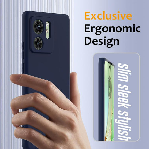 For Motorola Edge 40 Shockproof Silicone Magsafe Phone Case(Navy Blue)
