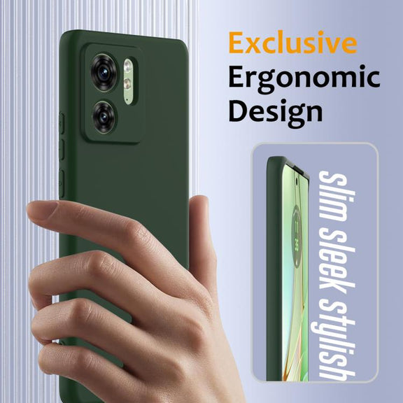 For Motorola Edge 40 Shockproof Silicone Magsafe Phone Case(Dark Green)