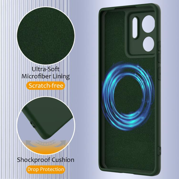 For Motorola Edge 40 Shockproof Silicone Magsafe Phone Case(Dark Green)