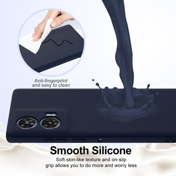 For Motorola Edge 50 Fusion Shockproof Silicone Magsafe Phone Case(Navy Blue)