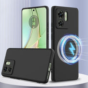 For Motorola Edge 2023 Shockproof Silicone Magsafe Phone Case(Black)